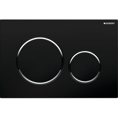 Geberit Sigma20 Plaque de commande couleurs: plaque, anneau, bouton noir chrome noir