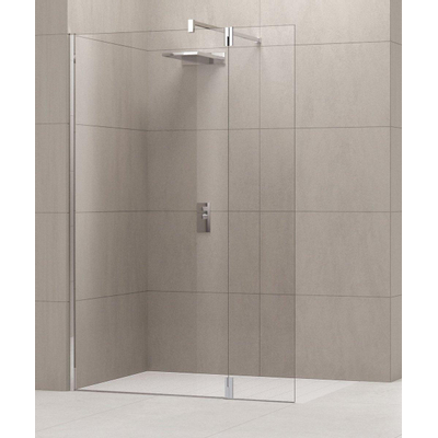 Novellini Giada partie pivotante gauche pour douche à l'italienne 37x195cm chrome-bande satinée