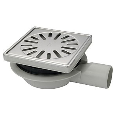 Aquaberg siphon de sol 15x15cm réglable sortie latérale