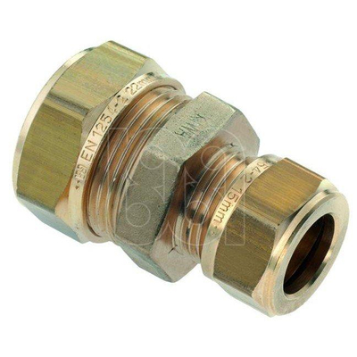 Bonfix raccord à compression en laiton réduit 22x15mm Gastec / Kiwa