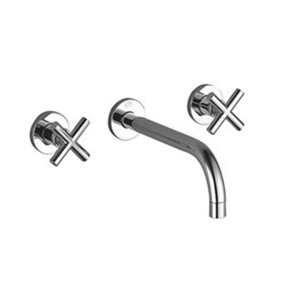Dornbracht Tara afbouwdeel wastafelkraan - voorsprong 24cm - mat platina (grijs)