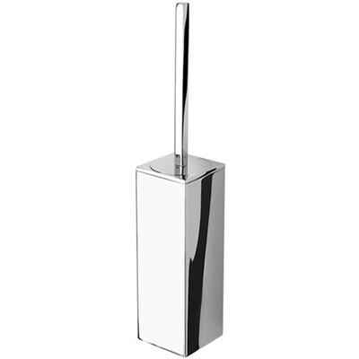 Geesa Modern Art Brosse de WC avec support Chrome (tête de brosse blanche)
