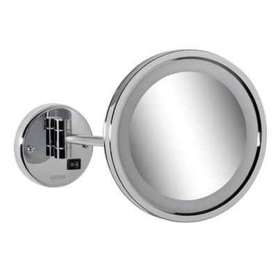 Geesa Mirror Collection Miroir de rasage avec éclairage 1 bras 21.4cm grossissant x3 chrome