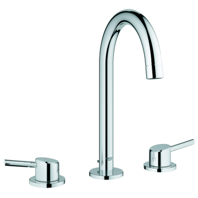 GROHE Concetto wastafelkraan - hoog - 3-gats - tweegreeps - met trekwaste - chroom