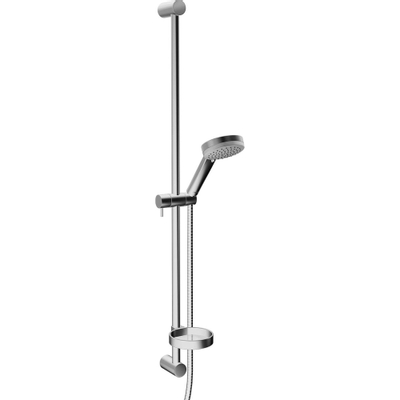 Hansa Hansaviva Ensemble de douche 90cm avec douchette 3 jets et flexible 175cm avec porte savon chrome