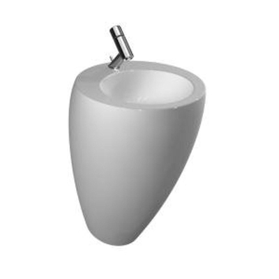 Laufen Alessi One lavabo sur pied 53x52x85cm 1 trou de robinet incl. clou avec colonne intégrée en céramique d'un seul morceau lcc-blanc