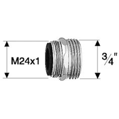 Neoperl verloopnippel M24 bux3/4 bu chroom