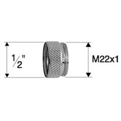 Neoperl Adaptateur 1/2" filetage intérieur M22 filetage extérieur chrome