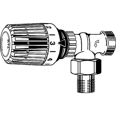 Heimeier RTL retourwatertemperatuurregelaar DN 15 haaks 3/4 buidrxbuidr