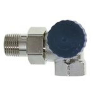 Heimeier Robinet d'arrêt thermostatique pour radiateur 1/2 double équerre RE Kvs 1,85 m3 h faible résistance