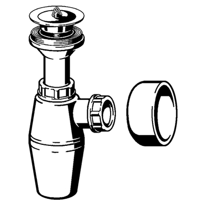 Viega siphon à tasse en plastique 5/4 sans tube mural avec rosace