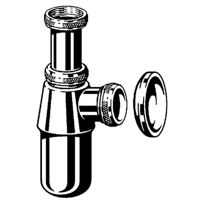 Viega Siphon d'évier sans tuyau mural 5/4 avec rosace chrome
