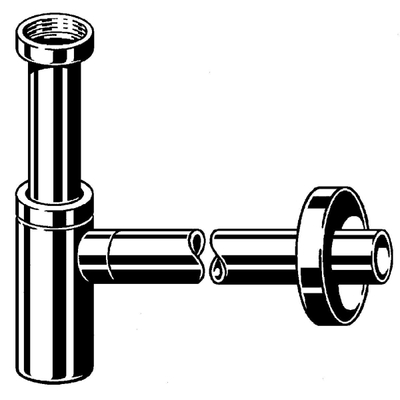 Viega Eleganta siphon gobelet design 5/4 avec tube mural avec rosace chrome