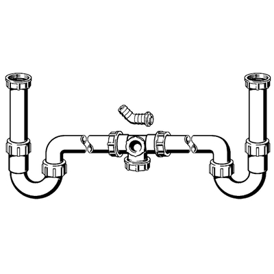 Viega Raccord de vidage double avec 2 siphons 1 1/2x40 blanc