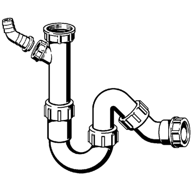 Viega hostaleen siphon universel 6/4x40mm avec raccordement pour machine à laver avec raccord à serrage