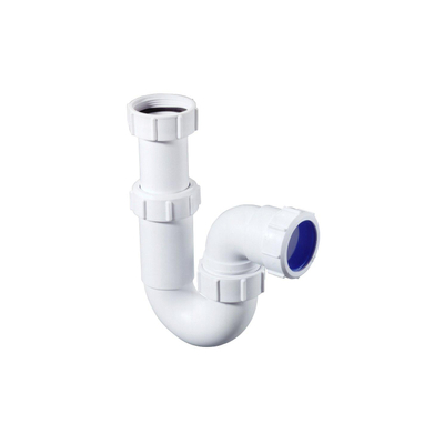 McAlpine Siphon tubulaire en plastique siphon tubulaire modèle P avec marque de qualité KOMO 40x40mm 2xraccord par collier