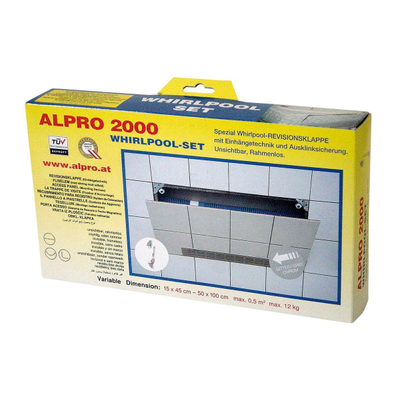 Alpro 2000 whirlpool set compleet universeel tegelluik met rooster chroom TWEEDEKANS