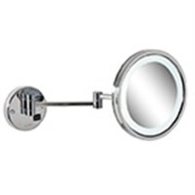 Geesa Mirror Collection miroir grossissant – rond Ø 21,5 cm – Éclairage LED – grossissement 3x, à 2 bras – Chrome