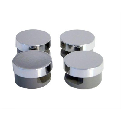De Beer Jeu de fixation pour miroir Set 4 pièces avec bouton décoratif max.12Kg. chrome.