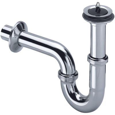 Viega siphon à tube plongeur 1 1/4x32 avec tuyau mural et rosace chrome