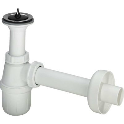 Viega siphon à gobelet en PVC avec tube mural et rosace 1 1/2x40 blanc