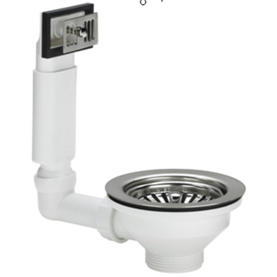 Viega évacuation d''évier et garniture de trop-plein 6/4 x1145mm avec bouchon panier pour trou 90mm inox