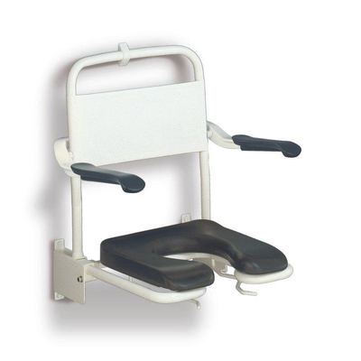 Handicare Linido siège de douche avec assise et accoudoirs inox revêtu blanc