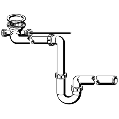 Viega Siphon de meuble 1 1/4"X32 mm. avec bonde Chrome Blanc