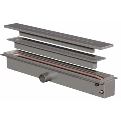 Aco Showerdrain wtw douchegoot 90x12cmhoogte 120mm aansluiting links rvs hoekje krom -OUTLETSTORE