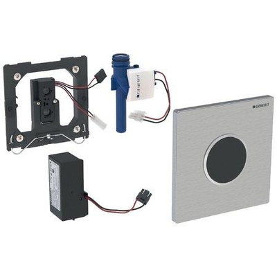 Geberit Type10 urinioir bedieningsplaat - 230V- ronde knop - geborsteld rvs/gepolijst rvs/easy-to-clean - geborsteld rvs