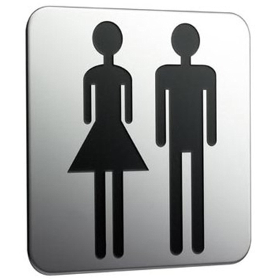 Emco System 2 plaque de porte "dames et messieurs" chrome