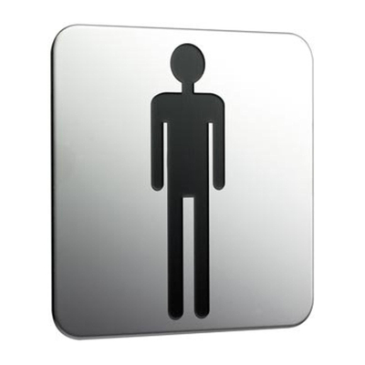 Emco System 2 plaque de porte "hommes" chrome