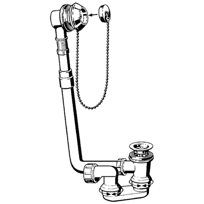 Viega Citaplex bonde de baignoire et combinaison de trop-plein avec bouchon et chaîne 40mm