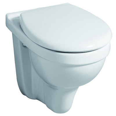 Toilet suspendu Geberit Renova Comfort 535 mm rehaussé en porcelaine à fond creux sans abattant blanc