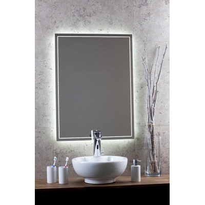 Royal Plaza Murino Miroir 80x60cm avec chauffage et éclairage LED indirect et décor autour