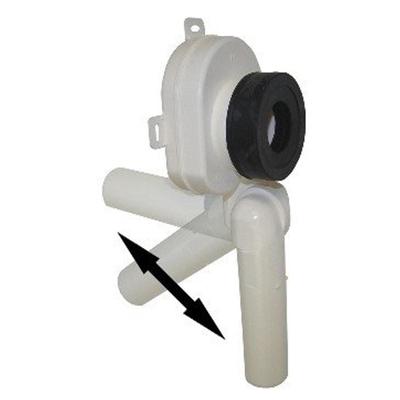 De Beer siphon d'urinoir horizontal vertical évacuation 40 mm blanc