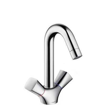 Hansgrohe Logis Tweegreeps wastafelmengkraan - 150 met draaibare uitloop 120° zonder afvoer - hoogglans chroom