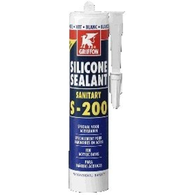 Griffon mastic silicone sanitaire s200 tube à 300 ml pour acrylique blanc