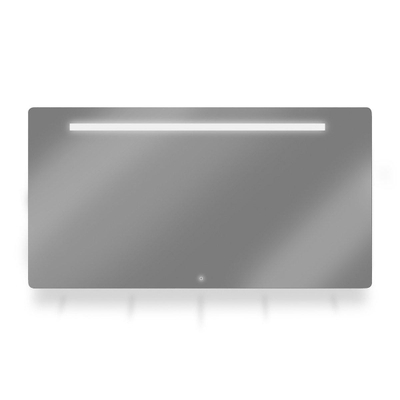 Looox Ml line Miroir avec éclairage LED en bas et intégré 120x70cm Aluminium