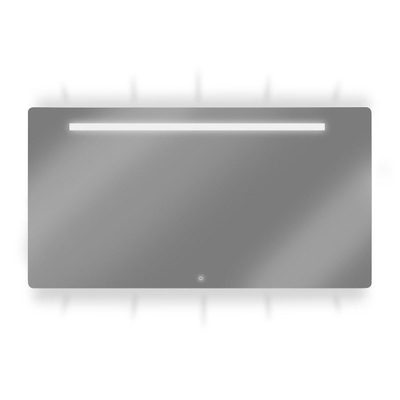 Looox Ml line Miroir avec éclairage LED en haut, en bas et intégré 120x70cm Aluminium