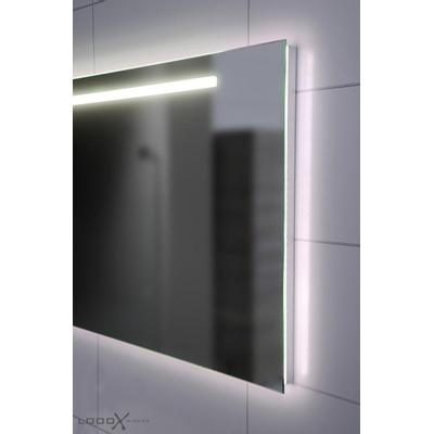 Looox X Line spiegel – 180x70 cm – directe en indirecte LED – spiegelverwarming – Aluminium