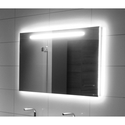 Looox X Line spiegel – 120x70 cm – directe en indirecte LED – spiegelverwarming – Aluminium