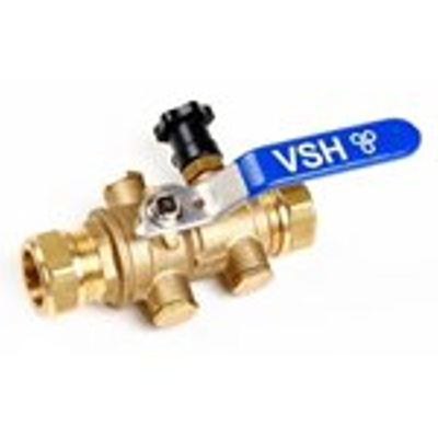 Vsh Ea protect clapet anti-retour avec vanne à bille 15x15 mm laiton