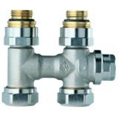 Heimeier Vekolux bloc inférieur 2 tuyaux 1/2 50mm coudé pour radiateur bi.dr.