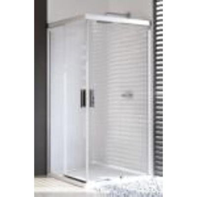 Huppe Design pure draaideur 100x190cm met segment matzilver helder glas