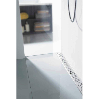 Aco ShowerDrain E+ caniveau de douche en inox bas avec flasque murale et membrane étanche 800mm (hors grille) avec support de montage réglable en hauteur