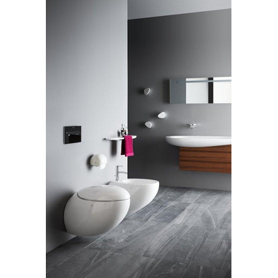 Laufen Alessi One lavabo sur pied 53x52x85cm sans trou de robinetterie inclu bouchon de vidage avec colonne intégrée en une seule pièce en céramique blanc lcc