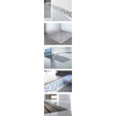Aco ShowerDrain E+ caniveau de douche en inox bas avec flasque murale et membrane étanche 700mm (hors grille) avec support de montage réglable en hauteur
