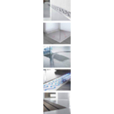 Aco Showerdrain e +drain de douche bas en acier inoxydable avec bride murale et membrane étanche 700mm (hors grille) avec accessoires de montage réglables en hauteur