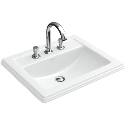 Villeroy & Boch Hommage opbouw wastafel - 63x52cm c+ - White Alpine (glans wit)